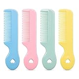 MEGAVOW 4 Stück Haarbürste mit Weichen Zähnchen, Klein Detangler Bürste, Süßer Kamm Set für...