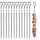 Grillspieße 12 Stück, Grill Kabob Spieße 39cm Edelstahl Lange Spieße Schaschlikspieße...