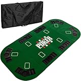 GAMES PLANET Faltbare Pokerauflage „Straight“ für bis zu 8 Spieler, Maße 160x80 cm, MDF...