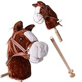 TE-Trend Steckenpferd Kinder Stockpferd Hobby Horse Steckpferd 2-teilig 96 cm Steckenpferd mit Sound...