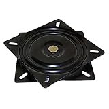 Emuca 3196514 um 360 Grad drehbare Unterlage/Basis für Möbel/Fernseher/Monitor aus Schwarzem Stahl