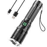 GEARLITE Taschenlampe LED Aufladbar, 10000 Lumen LED Taschenlampe Extrem Hell mit 3 Modi, IP65...