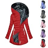 Wintermantel für Damen, Übergröße, Puffermantel für Damen, mit Kapuze, lässig, mit Fleece...
