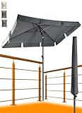 4smile Sonnenschirm Balkon SunnyShade, 200 x 125 cm, Anthrazit - UPF 50+ Sonnenschirm rechteckig als...