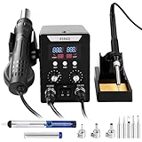 2-In-1-Lötstation-Set Mit 760W, 180–500°C 8586D Digitalanzeige, Heißluftpistole + Lötkolben,...