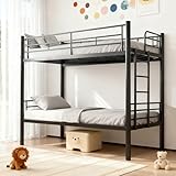 Askelierg Etagenbett 90x200, Stockbett Metall, Bunk Bed mit SchutzgeläNder und Zugangsleitern,...