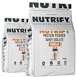 NUTRIFY Whey Protein Isolat Vanille Set– 26g Protein/Portion, Muskelaufbau & Diät, super...