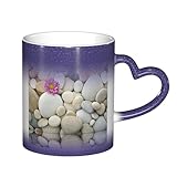 DEXNEL Kaffeetasse mit Steinen mit rosa Nelke, 325 ml, Kaffeetasse, Sternenhimmel, Keramik,...