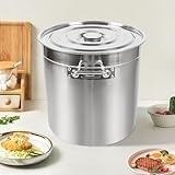 50 Liter Kochtopf Suppentopf, Hoch Poliert, Mit Deckel Zur WäRmeerhaltung Gastronomie, Edelstahl...