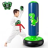 QPAU Boxsack Kinder, 122 cm Aufblasbarer Standboxsack für 3-6 Kinder, Geschenke FüR Jungen Und...