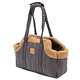 Hundetasche bis 7.5 kg Welpen Fleece Warm Hundetragetasche, Wendbarer Transporttasche für Hunde...