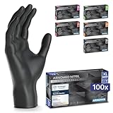 ARNOMED Einweghandschuhe 100 Stück/Box, XL, Schwarze Einmalhandschuhe, puderfreie & latexfreie...