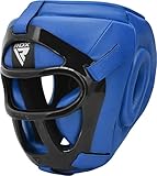 RDX Kopfschutz Boxen Gitter, Maya Hide Leder, MMA Kickboxen Kampfsport Thaiboxen Gesichtsschutz,...