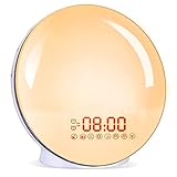 Cadrim Tageslichtwecker Wake Up Licht Lichtwecker Radiowecker Sonnenaufgang Sonnenuntergang mit Dual...