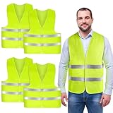 AYBUY Warnwesten Auto, 4 Stück Grün Sicherheitsweste, Reflektierende Warnwesten, für Erwachsene...