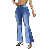 Generisch Flared Jeans Damen - Für Stretchjeans Bootcut High Waist Schlagjeans Stretch Schlaghose...