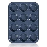 SUPER KITCHEN Große Muffinform aus Silikon für 12 Muffins, Antihaft Muffinblech...