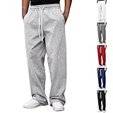 Jogginghose Herren Lang Sweatpants Baggy Freizeithose Lang Trainingshose Elastische Taille...