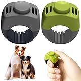 KQDRAVINE 2 Klicker Hund Set, Fingerring Clicker Hundetraining, 19mm/21mm Ring Clicker für...