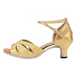 DKLOVIFU Damen Sandalen Damen Indoor Sohle 5,5 Cm Mittlerer Absatz Mode Bequeme Lateinische...