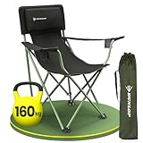 Dunlop Campingstuhl faltbar XXL - Luxus Camping Stuhl leicht mit weich gepolsterter Kopflehne I...