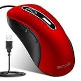 memzuoix Maus mit Kabel – Optische USB-Maus mit 1400 DPI, 5 Tasten, ergonomisches Design, 1,5 m...