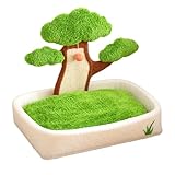 Kätzchenbett | Kiefernbaum-Katzenhöhle mit Plüschball und Kratzunterlage | waschbares Kinderbett...