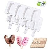 Eisformen Eis Am Stiel Silikon DIY Eiscreme Gefrorenes Dessert,Cake Pop form 2PCS Eiscremeform 50...