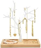 Galeara design Schmuckbaum Weiß Gold, Schmuckhalter Weiß, Schmuckständer Schwarz,...