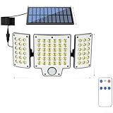 Solar-Wandleuchte, Dreikopf-Sensor-Außenleuchte mit Multifunktionsfunktion für Innenhof, Garage,...