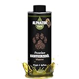 alphazoo Premium Nachtkerzen-Öl 500ml, Kaltgepresstes Naturprodukt für Hunde Katzen & Haustiere,...