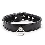 Hanyi Dame Punk Leder SM Halsband mit O-ring Einstellbar Halskette Sklave Sex Spielzeug (Schwarz)