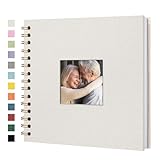 Yopih Fotobuch Scrapbook mit Leineneinband, 20 x 20 Cm Hardcover mit weißem Kraftpapier-Seiten,...