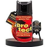 Pfefferspray 40 ml Breitstrahl [ideal für Alltag & Reisen] Windfestes Tierabwehrspray &...