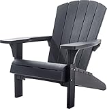 'Allibert by Keter' Troy Adirondack Chair, Outdoor Gartenstuhl aus Kunststoff, grau, wetterfest,...