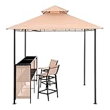 OUTLIV. Gartenpavillon, mit Bar und 2 Stühlen, strapazierfähig, langlebig, inkl. Thekenabdeckung...