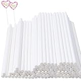 Comforty 100 Stücke Cake Pop Stiele Weiss, 150 * 4mm Lollipop Sticks aus Papier, für Süßigkeiten...