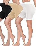 Damen Shorts Radlerhose Kurze, 3er Pack Anti Scheuern Unterhose für unter Kleider, Nahtlos Hohe...