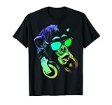 Monkey mit DJ Kopfhörer und Sonnenbrille T-Shirt