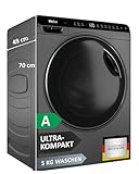 Haier Mini-Waschmaschine 5kg I Ultra-kompakt I 51cm Breite, 70cm Höhe I Mit A-Effizienz, 1.200...