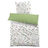 HOMHOMHA Floral Grün Bettdeckenbezug 135x200 BettwäSche Set Blumenmuster BettwäSche Mikrofaser...