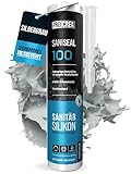 PROCREA® Premium Silikon 'Saniseal 100' (silbergrau) [mit Anti-Schimmel-Formel] Hochwertiges...