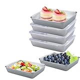 suaywo 6er-Set Edelstahl-Aufschnittboxen, Stapelbar Aufschnittbox Fresh Edelstahl Frischhaltedosen...