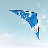 Skymonkey Fastrider Lenkdrachen für Jugendliche, Erwachsene, 2 leiner Lenkdrache, 127cm, blau