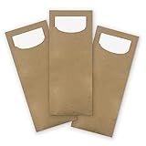 itenga 100x Bestecktasche aus Kraftpapier braun mit weißer Serviette Gastronomie Veranstaltung...
