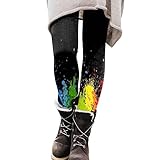 Leggings Damen Baumwolle Bunt - Damen Schlafhose Lang Unten Eng Set Moden Sporthose Bedruckte...