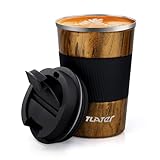 Tlater Kaffeebecher to go, 380ml Thermobecher- Isolierbecher mit Auslaufsicher Deckel, Vakuum...