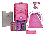 DER DIE DAS leichter Schulranzen, ErgoFlex Easy Pretty Unicorn Set 5-teilig, ca. 20,5 l Volumen, ca....