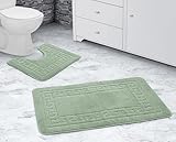 La Maison Badezimmerteppich-Set, 2-teilig, Motiv: griechische Schlüssel, rutschfeste Badematte und...