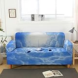 ACSMCQ Sofa Bezug 1 2 3 4 Sitzer Flugzeug mit blauem Himmel Couchbezug Stretch Schonbezug Universal...